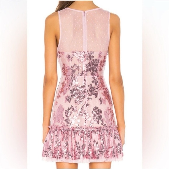 NEW NBD x Revolve Pink Sequin Sweet Dreams Mini Dress Plunging Deep V-Neck XXS - Picture 2 of 11